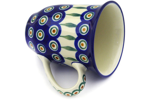 Polish Pottery - John's Mug - Peacock - The Polish Pottery Outlet