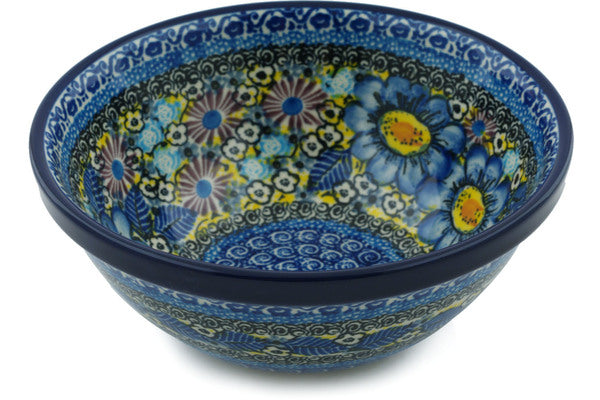 Polish Pottery 6" Bowl Joyful Meadow UNIKAT