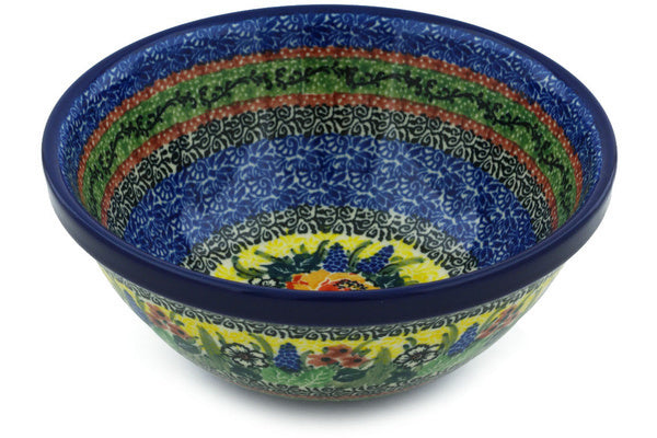 Polish Pottery 6" Bowl Copper Rose Meadow UNIKAT