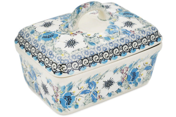 Polish Pottery Butter box Solstice Bloom UNIKAT