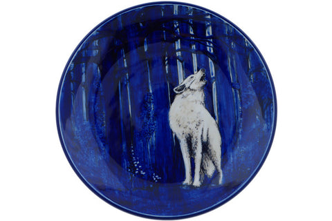 Polish Pottery 10½-inch Dinner Plate The Lone Wolf UNIKAT