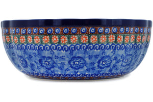 11" Fluted Bowl - Dancing Blue Poppies - Thumbnail 5