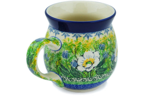 Polish Pottery 16 oz Bubble Mug Angelic Anemones UNIKAT