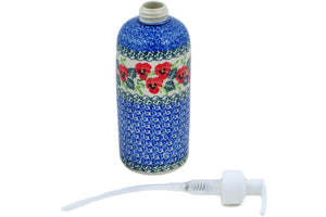 7" Soap Dispenser - Delicate Red Flowers - Thumbnail 2