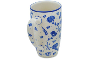 14 oz Latte Mug - Blue Flora - Thumbnail 5