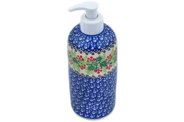 Polish Pottery 7" Soap Dispenser Blooming Rowan