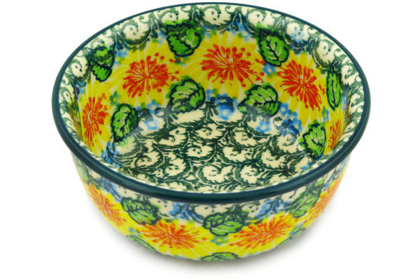 Polish Pottery 5" Bowl Marigold Chain UNIKAT