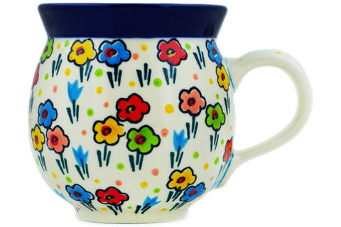 Polish Pottery 12oz Bubble Mug Fun Time UNIKAT