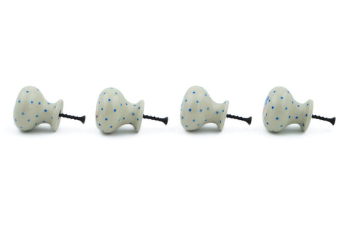 Polish Pottery Set of 4 Drawer Pull Knobs Happy Mice Kids