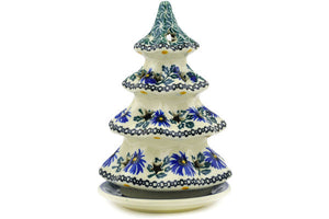 Polish Pottery 7" Christmas Tree Candle Holder