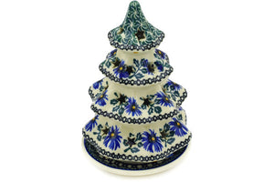Polish Pottery 7" Christmas Tree Candle Holder - Thumbnail 2