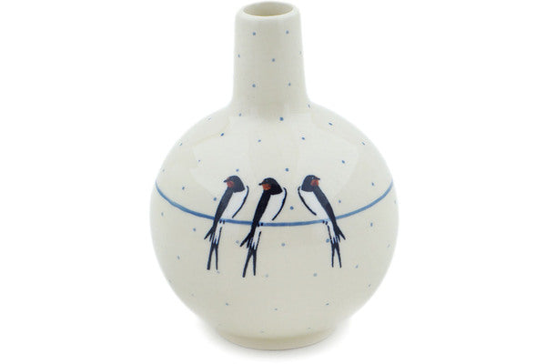 Polish Pottery 5" Vase Waiting UNIKAT