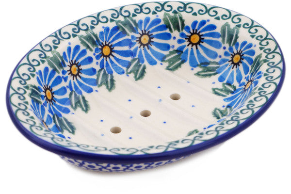 Polish Pottery 6" Soap Dish Morning Daisy