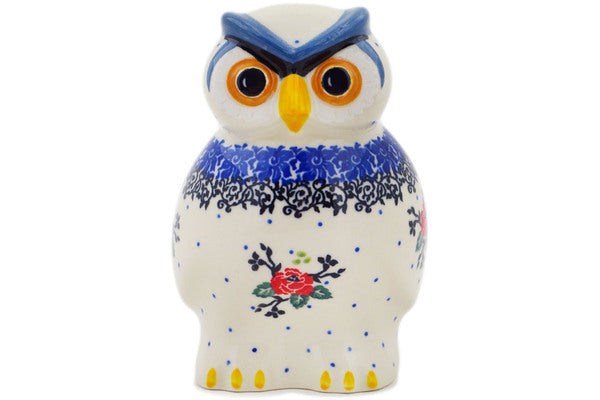 Polish Pottery 5" Owl Figurine Wild Rose CeramikaArtystyczna Polish Pottery 5" Owl Figurine Wild Rose CeramikaArtystyczna