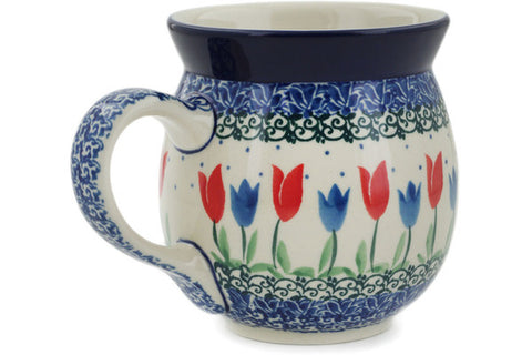 Polish Pottery 16 oz Bubble Mug Tulip Fever