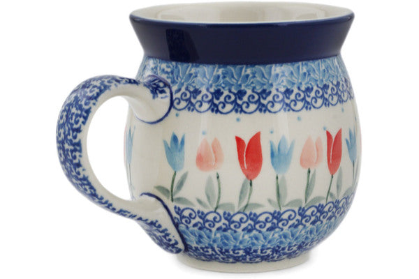 Polish Pottery 16 oz Bubble Mug Tulip Fever