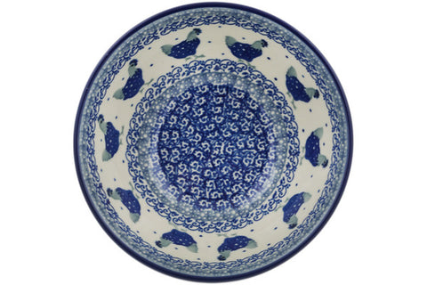 Polish Pottery Cereal Bowl Blue Chicken
