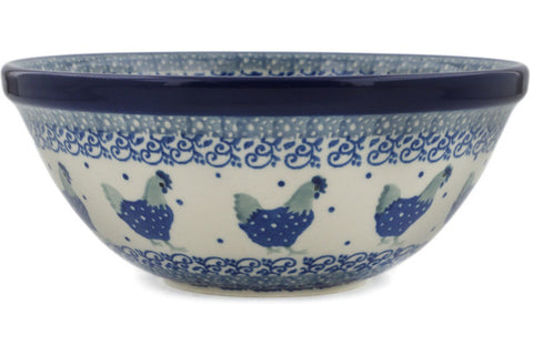 Polish Pottery Cereal Bowl Blue Chicken