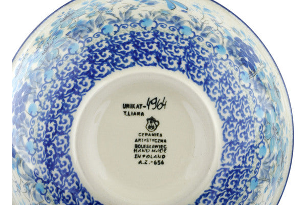 Polish Pottery Cereal Bowl Dragonfly Blues UNIKAT