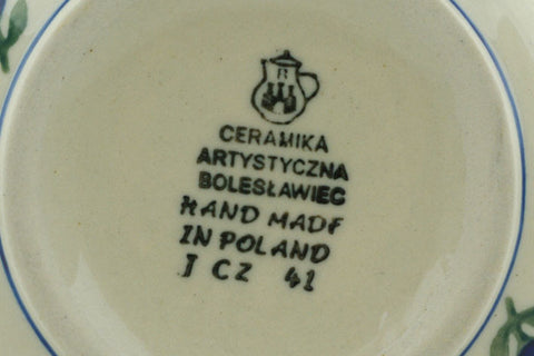 Polish Pottery 11 oz Sugar Bowl Blue Buds