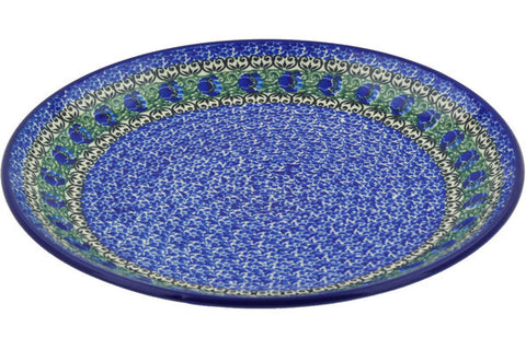 Polish Pottery 10½-inch Dinner Plate Peacock Feather