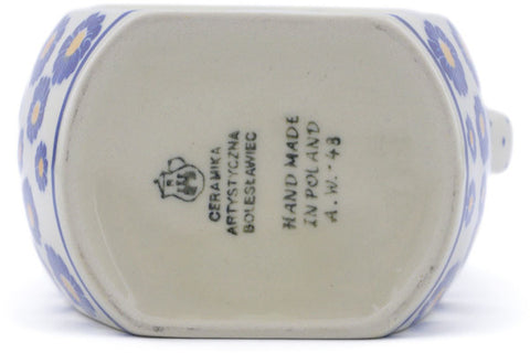 Polish Pottery 19 oz Bottle Blue Zinnia