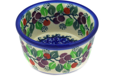 Polish Pottery Small Ramekin Bowl Cherries Jubilee