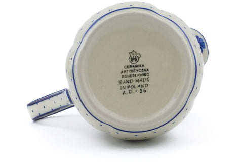 Polish Pottery 3½ Cup Pitcher Blue Zinnia