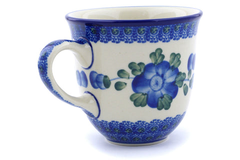 Polish Pottery 10 oz Mug Blue Poppies