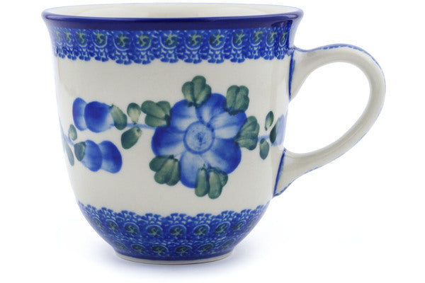Polish Pottery 10 oz Mug Blue Poppies