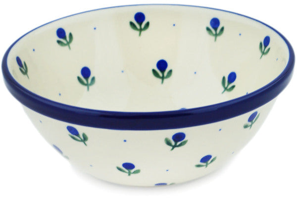 Polish Pottery Cereal Bowl Blue Buds
