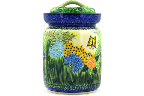 Polish Pottery Fermenting Pickling Crock Pot 4.75 quarts in Daisy