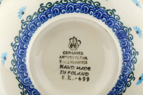 Polish Pottery Cereal Bowl Forget Me Not UNIKAT