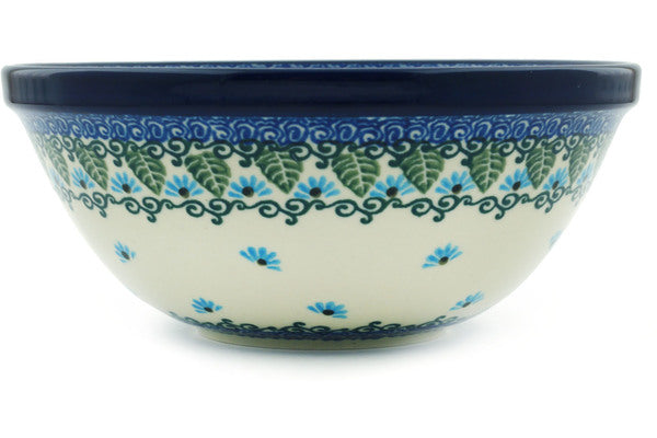 Polish Pottery Cereal Bowl Forget Me Not UNIKAT