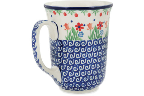 Polish Pottery Bistro Mug Babcia's Garden
