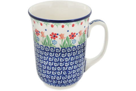 Polish Pottery 1/2 Cup Measuring Cup Wave of Flowers