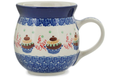 Polish Pottery 16 oz Bubble Mug Birthday Cupcakes