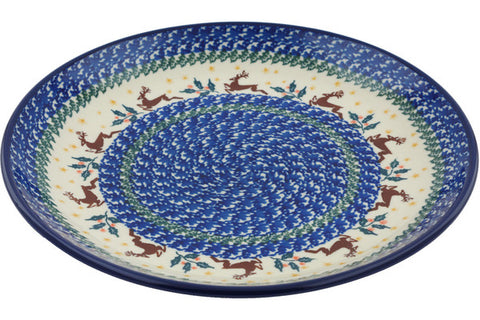 Polish Pottery 10½-inch Dinner Plate Prancing Reindeer