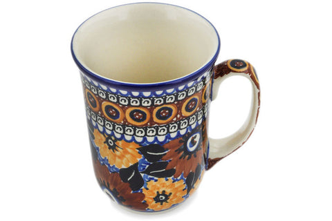 Polish Pottery Bistro Mug Autumn Chrysanthemums UNIKAT