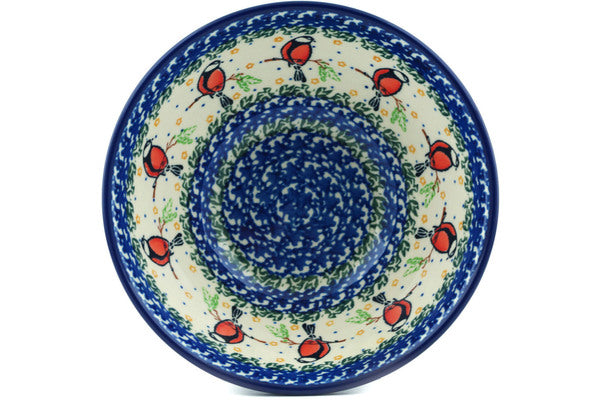 Polish Pottery Cereal Bowl Redbird On A Wire