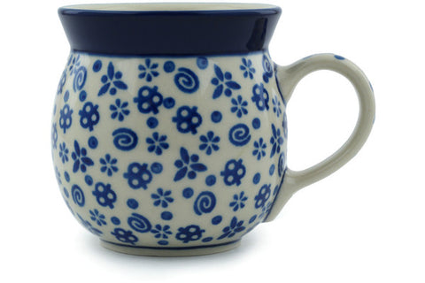 Polish Pottery 8 oz Bubble Mug Blue Confetti