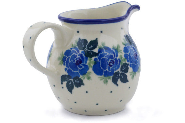 Polish Pottery Small Creamer Blue Rose