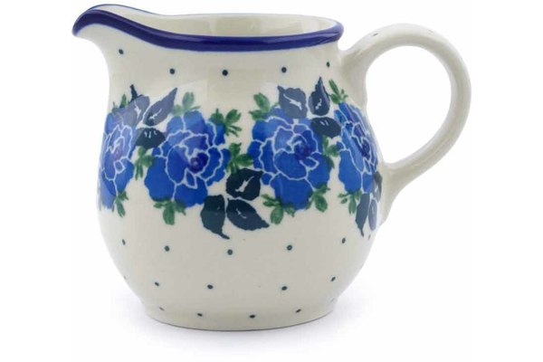 Polish Pottery Small Creamer Blue Rose