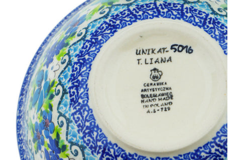 Polish Pottery Cereal Bowl Ambrosial Blues UNIKAT