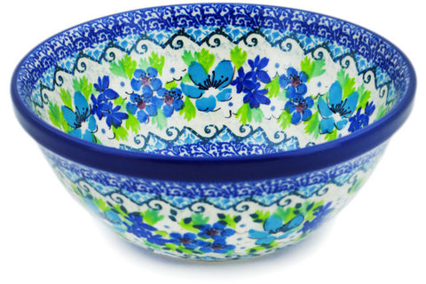 Polish Pottery Cereal Bowl Ambrosial Blues UNIKAT