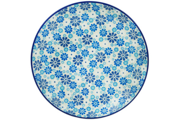 Polish Pottery 10½-inch Dinner Plate Floating Flowers UNIKAT