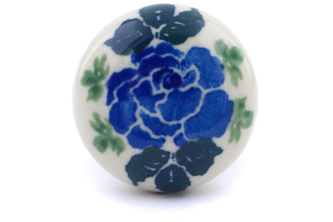 Polish Pottery Drawer knob 1-3/8 inch Blue Rose
