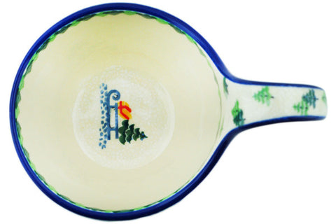 Polish Pottery 16 oz Bowl with Loop Handle Santa's Village UNIKAT