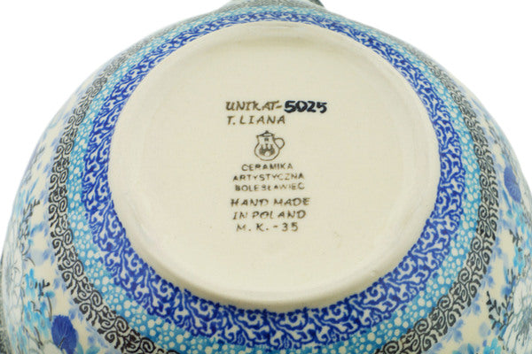 Polish Pottery 7½-inch Batter Bowl Blue Symphony UNIKAT