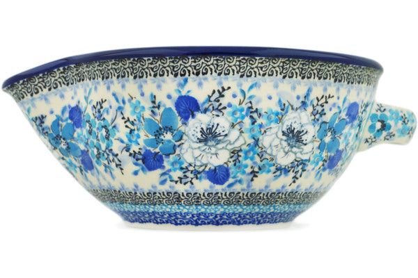 Polish Pottery 7½-inch Batter Bowl Blue Symphony UNIKAT